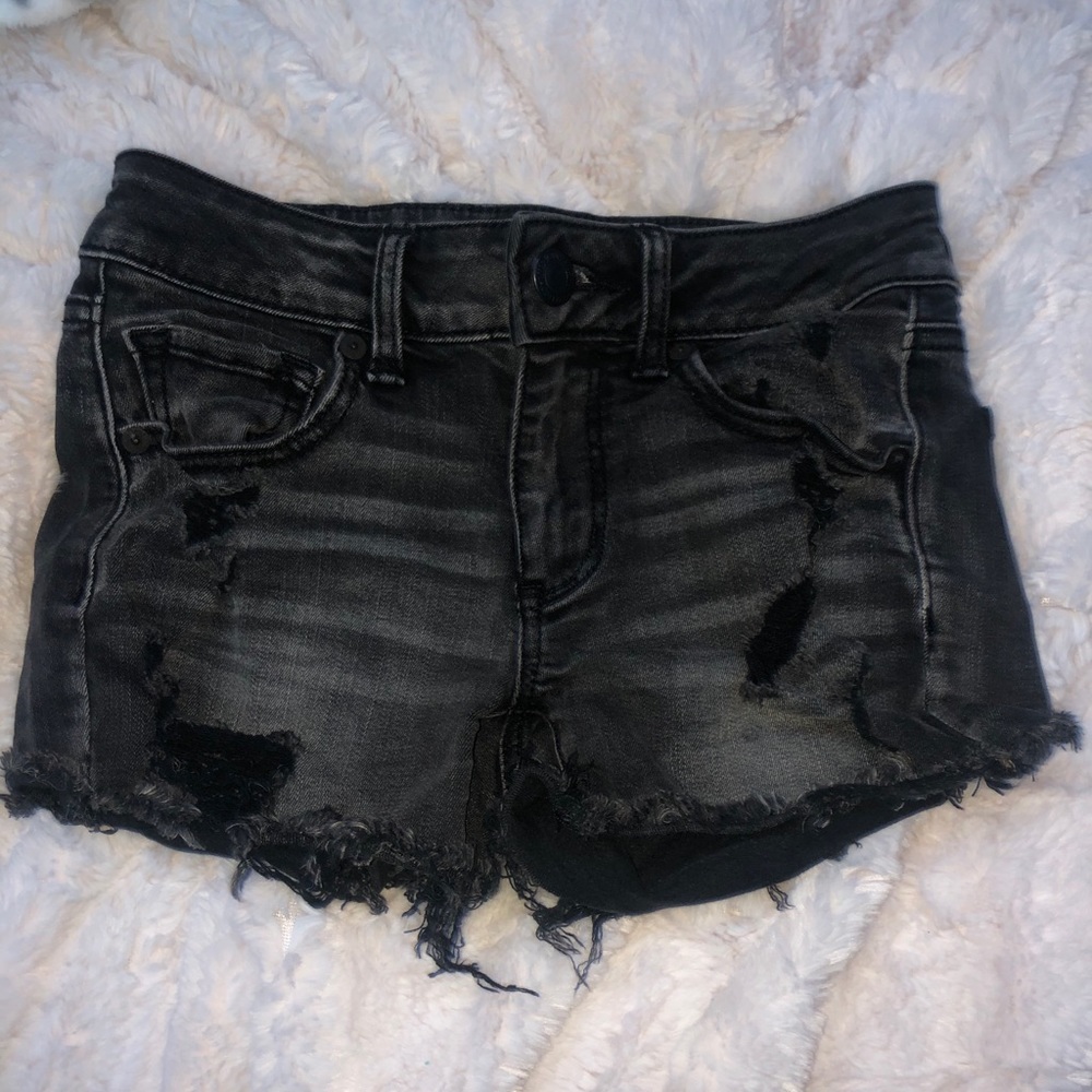 american eagle ripped jean shorts